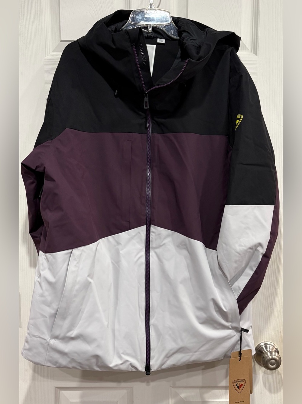 Rossignol Men's Large Corbet's Ski Jacket Purple NWT Snow Powder Skirt Hood